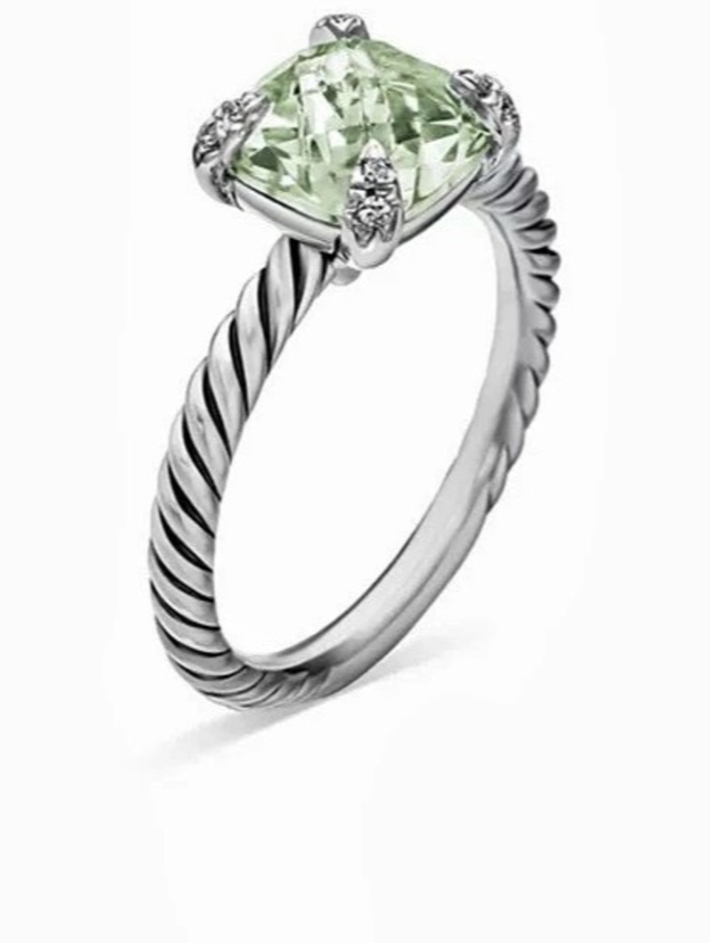 David Yurman Châtelaine® Ring with Gemstone Prasiolite like NEW 6.75
